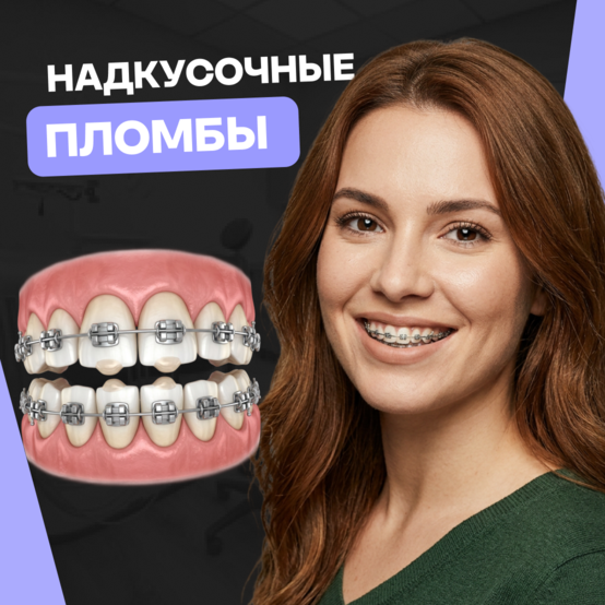 Надкусочные пломбы при брекетах
