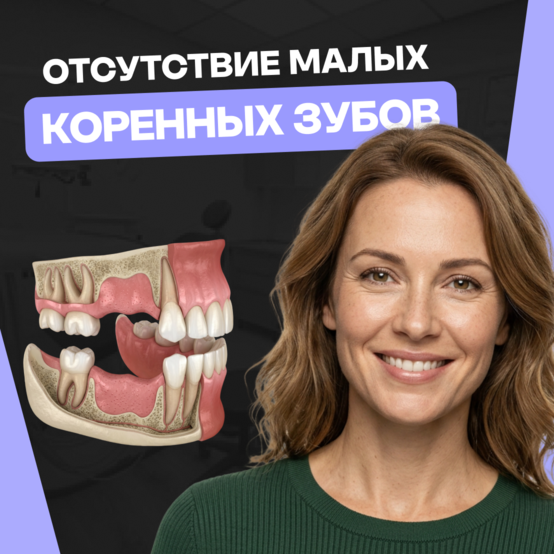 Отсутствие малых коренных зубов